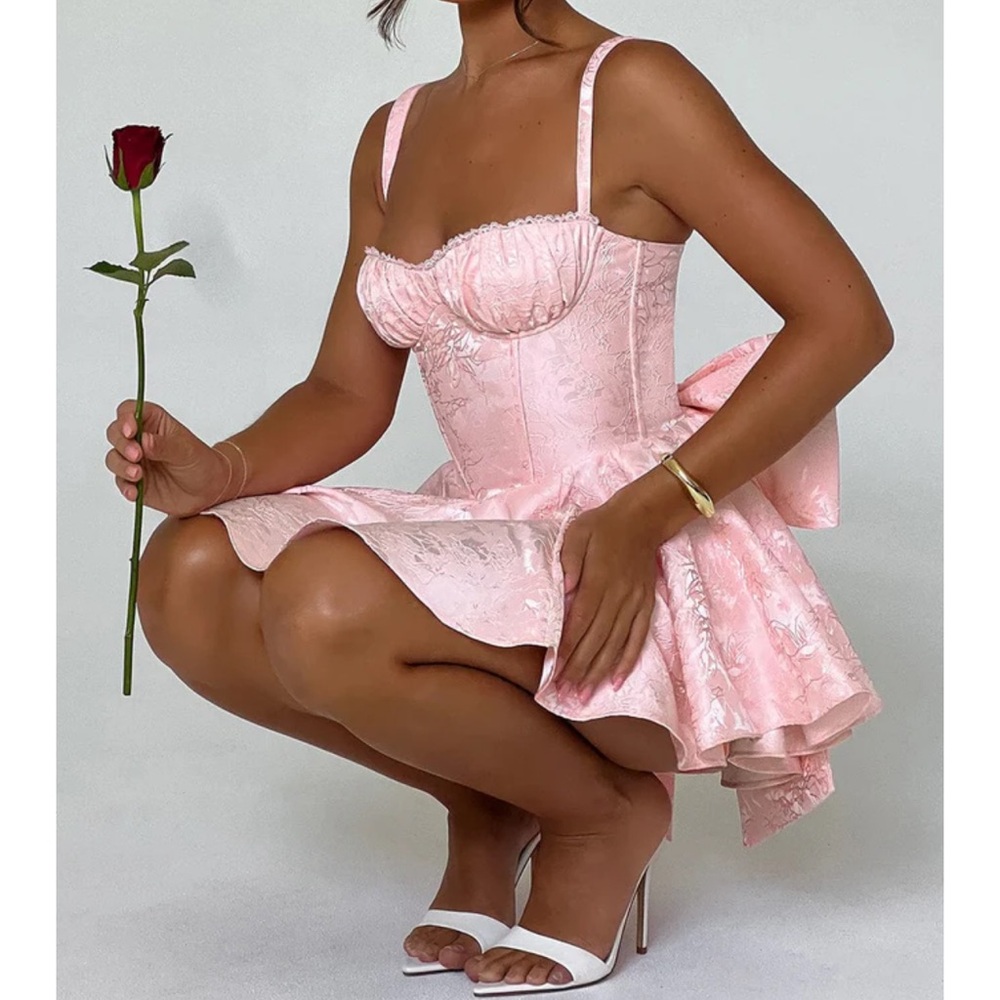 Babyboo emelie bow playsuit dress xs blush